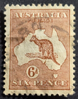 Stamp Australia Map with Kangaroo 6p A1 #96 used