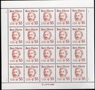 Scott #2196 Bret Harte $5 Sheet of 20 Stamps - MNH P#1
