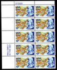 Scott #1690 Franklin & Map of North America 1776 Plate Block of 10 Stamps - MNH