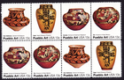 Scott #1709a (1706-09) Pueblo Art 13¢ Block of 8 Stamps - MNH
