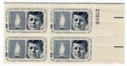 Scott #1246 John Fitzgerald Kennedy 5¢ Plate Block of 4 Stamps - MNH