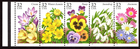 Scott #3029a (3025) - Garden Flowers Booklet Pane of 5 Stamps with Tab - MNH P#1