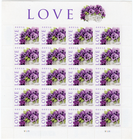 Scott #4450 Love Pansies Sheet of 20 Stamps - MNH