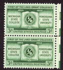 Scott #1065 Michigan State Land Grant Colleges Pair of Stamps - MNH