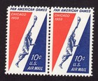 Scott #c56 Pan-American Games Airmail Horizontal Pair of Stamps - MNH