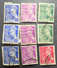 Stamp France Mercury #355, 356 x3, 359 x3 & 360 x2 used