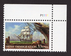 Scott #3286 Irish Immigration Plate # Single Stamp - MNH UR