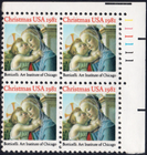 Scott #1939 Madonna (Botticelli) Plate Block of 4 Stamps - MNH P#111111