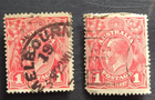 Stamp Australia King George V 1914-1924 A4 #21 x2 used