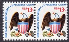 Scott #1596 Eagle & Shield Horizontal Pair of Stamps - MNH