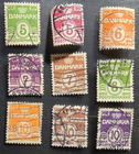 Stamp Denmark 1933-1940 A32 #223, 224, 224C, 225, 226A, 227A, 228-230 used
