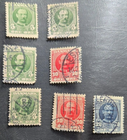 Stamp Denmark 1907-1912 King Frederick VIII A12 #72 x4, #73 x2, #74 used