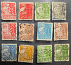 Stamp Denmark 1927-1940 Caravel A30 set of 12 used