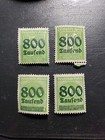 Stamp Germany Numeral Value 1923 set of 4 800th m light green