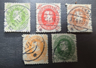 Stamp Denmark 1930 King Christian X A31 #210, 213, 214, 217, 219 used