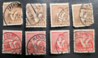 Stamp Denmark 1936 Van Tausen A38 #254 x4 & #255 x4 used