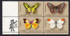 Scott #1715a (1712-15) Butterflies Zip Block of 4 Stamps - MNH