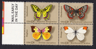 Scott #1715a (1712-15) Butterflies Mail Early Block of 4 Stamps - MNH