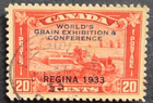 Stamp Canada 1933 "Harvesting Wheat" overprinted in blue A62 #203 used UFC