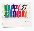 Scott #3695 Happy Birthday Plate # Single Stamp - MNH LR