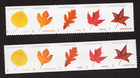 Scott #5970a-5975a Vibrant Leaves Postcard Strip of 5 Sheet & Coil Stamps