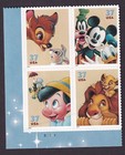 Scott #3868a (3865-68) Disney Friendship Plate Block of 4 Stamps MNH P#S1111 LL