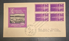 Golden Gate International Exposition FDC, Scott # 852, Block of 4 Stamps, 3 Cent