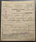 International Money Order 1930 Czechoslovakia to New York