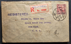 Stamp Cover 1925 Shanghai to NJ through NY Registered #262