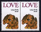 Scott #2202 Puppy Love Horizontal Pair of Stamps - MNH