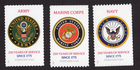 Scott #6010 6011 6012 Army Navy Marines 250th Forever Single Stamps - MNH