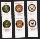 Scott #6010-6012 US Army Navy Marines 250th Anniversary Pair of Stamps - MNH
