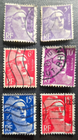Stamp France Marianne A147 1946-51 #544, 550, 600, 650 x2, 653 used
