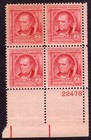 Scott #860 James Fenimore Cooper Plate Block of 4 Stamps - MNH P#22478 #1