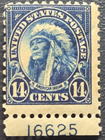 Stamp US 1923 American Indian #565 Plate # Single - MNH P#16625