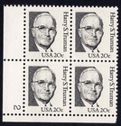 Scott #1862a Harry S. Truman Plate Block of 4 Stamps - MNH