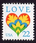 Scott #2248 22¢ Love Heart Single Stamp - MNH