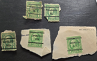 Stamp US 1923 Ben Franklin #552 with multiple cancellations