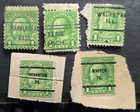 Stamp US 1923 Ben Franklin #552 with multiple cancellations