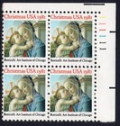 Scott #1939 Madonna (Botticelli) Plate Block of 4 Stamps - MNH P#111111 UR
