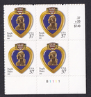 Scott #3784 Purple Heart Plate Block of 4 Stamps - MNH LR