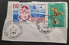 Stamp Cameroon Airmail + Wooden Statue C247 (1977) & #814 (1986) used