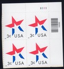 Scott #3613 Stars Plate Block of 4 Flag Stamps - MNH