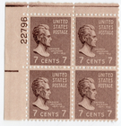 Scott #812 Andrew Jackson Plate Block of 4 Stamps - MLH P#22796 UL #9