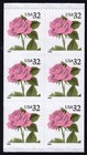 Scott #2492b Pink Rose Booklet Pane of 6 Stamps - MNH Middle