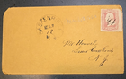 Scott #64 on cover, cancelled March 12, 1862 in Baskenridge, NJ