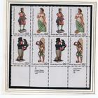 Scott #2243a (2240-43) Wood Carved Figurines Zip Block of 8 Stamps - MNH