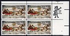 Scott #1551 Currier & Ives Winter Sleigh Zip Block of 4 Stamps - MNH