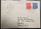 Stamp Swiss 1964 Cover + Card #434, 438 & 439 Swiss to Virginia, USA