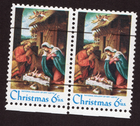 Scott #1414a Nativity Precancel Pair of Stamps - MNH